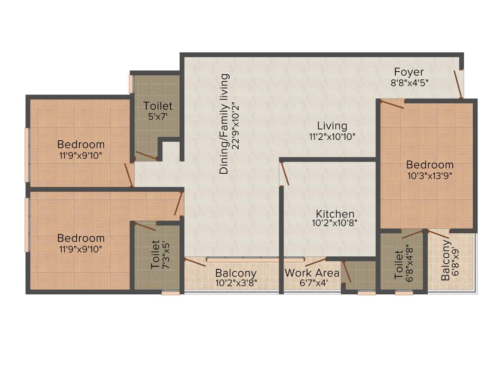Chathamkulam Pride Park (3BHK+4T (1,709 sq ft) 1709 sq ft)