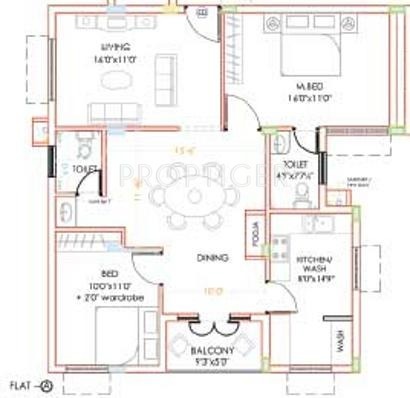 Priyadarshini The Shelter (2BHK+2T (1,100 sq ft) 1100 sq ft)