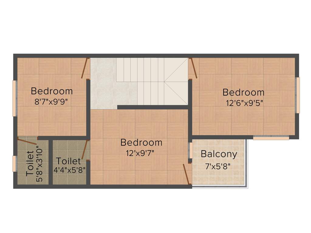 Chathamkulam European Villas (3BHK+3T (1,295 sq ft) 1295 sq ft)