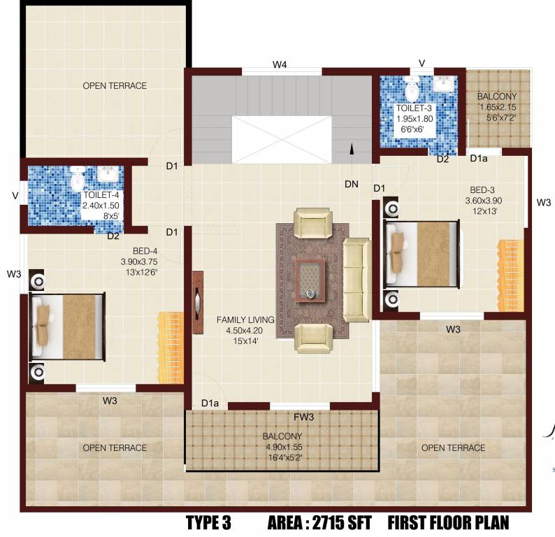 Confident Aries (4BHK+4T (2,715 sq ft) 2715 sq ft)