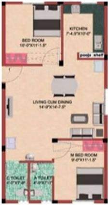 Shree Shree Priya Flats (2BHK+2T (872 sq ft) 872 sq ft)