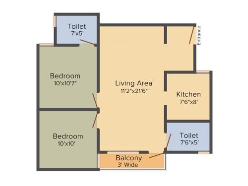 National Scheme (2BHK+2T (820 sq ft) 820 sq ft)