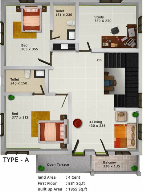 Shreeji Vrindavan Garden 2 (3BHK+3T (1,955 sq ft) + Study Room 1955 sq ft)