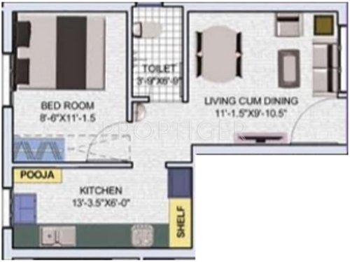 Shree Shree Ramya Devi Flats (1BHK+1T (480 sq ft) 480 sq ft)