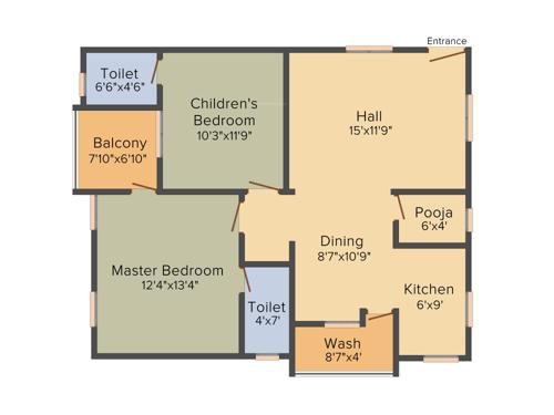 VBM Sukirti (2BHK+2T (1,136 sq ft) + Pooja Room 1136 sq ft)