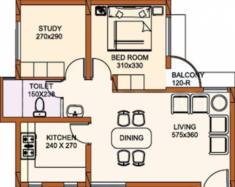 Alpine Homes India Heights (1BHK+1T (810 sq ft) 810 sq ft)
