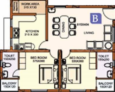 Alpine Homes India Heights (2BHK+2T (1,160 sq ft) 1160 sq ft)