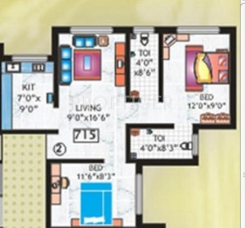 Swastik Viva Swastik Gardens (2BHK+2T (715 sq ft) 715 sq ft)
