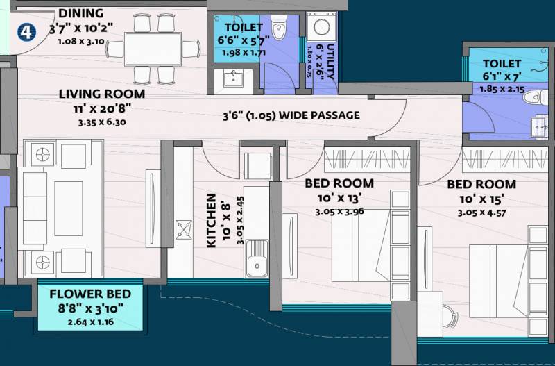 Nirmal Lifestyle One Mumbai (2BHK+2T (1,359 sq ft) 1359 sq ft)