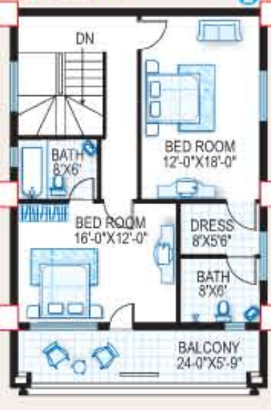  towers Floor Plan Upper Level Duplex Plan