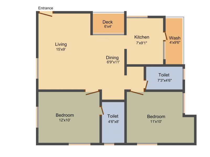 Pearl Park View (2BHK+2T (1,079 sq ft) 1079 sq ft)