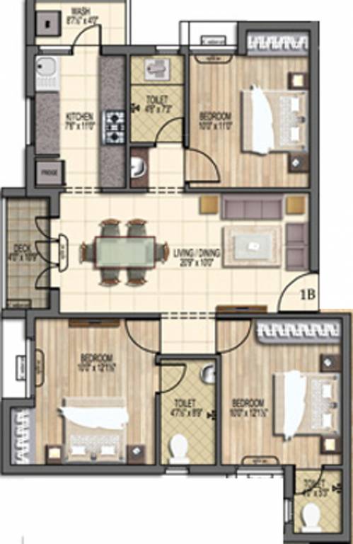 Pearl Park View (3BHK+3T (1,340 sq ft) 1340 sq ft) Pearl Park View (3BHK+3T (1,340 sq ft) 1340 sq ft)