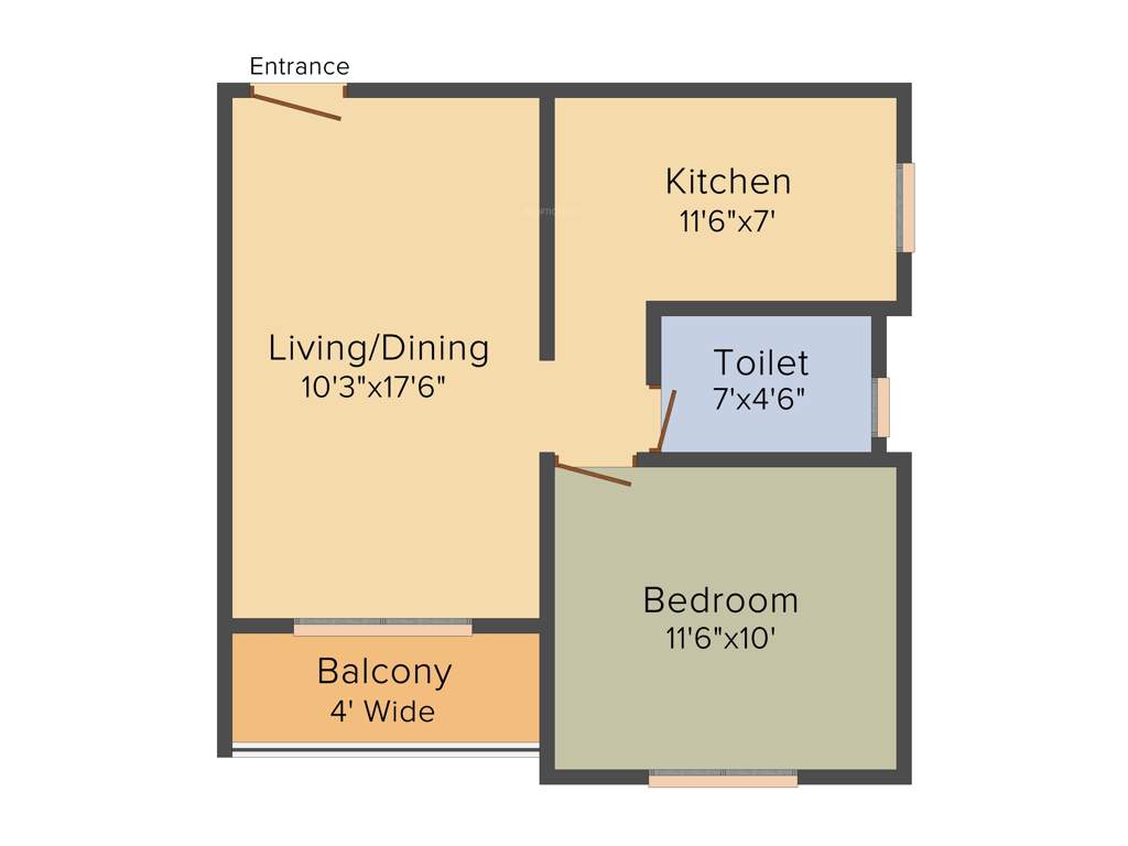 Skylark Dasos (1BHK+1T (654 sq ft) 654 sq ft)