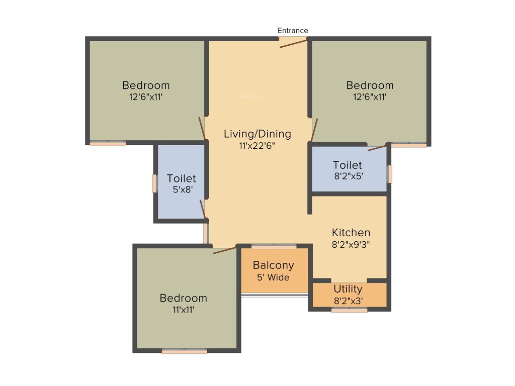 Skylark Dasos (3BHK+2T (1,213 sq ft) 1213 sq ft)