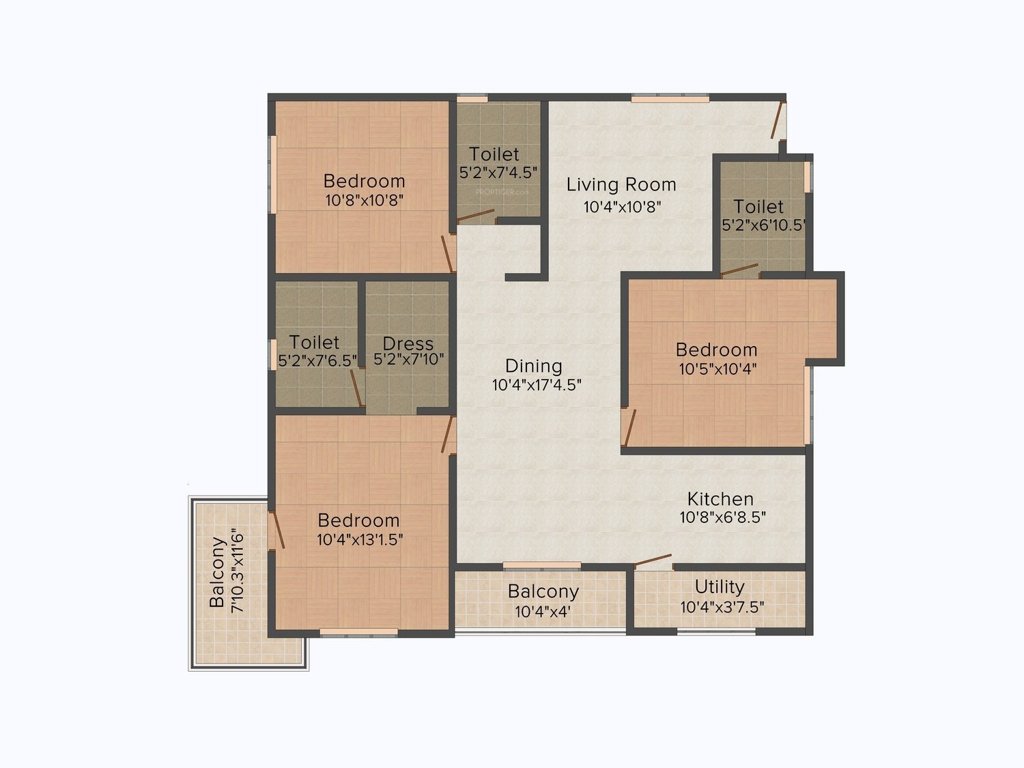 Madhavaram Brindavan Palms (3BHK+3T (1,550 sq ft) 1550 sq ft)