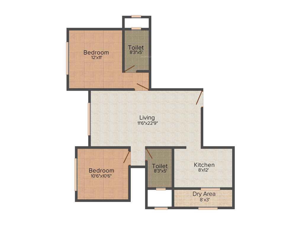 Kartik The Palazzo (2BHK+2T (1,240 sq ft) 1240 sq ft)