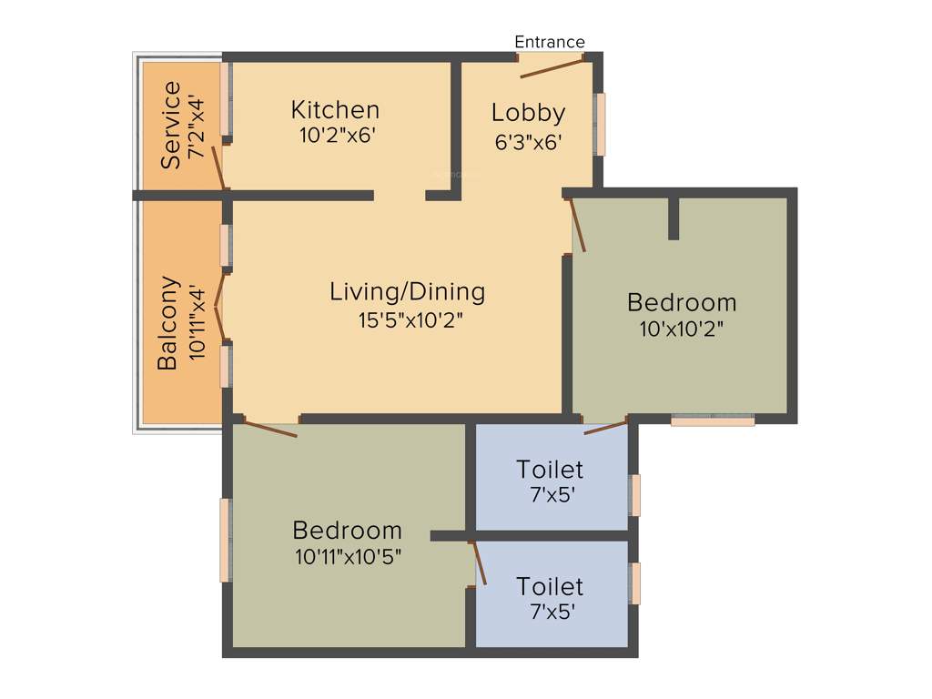 SBN Sree Bhoomi Neela Enclave (2BHK+2T (847 sq ft) 847 sq ft)