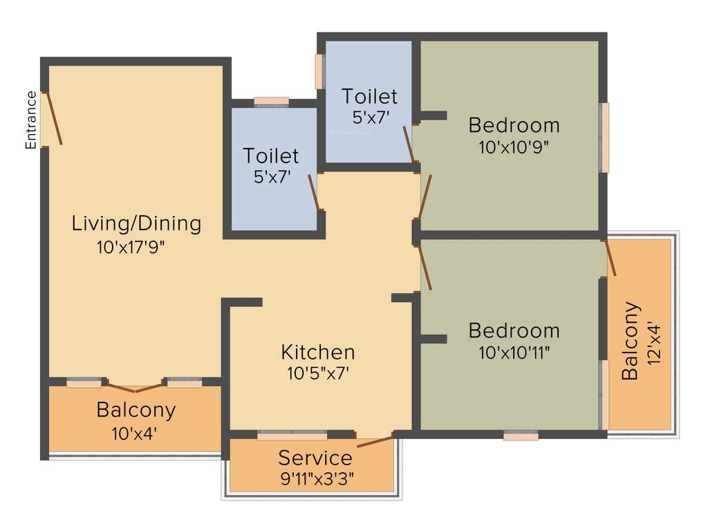 SBN Sree Bhoomi Neela Enclave (2BHK+2T (983 sq ft) 983 sq ft)