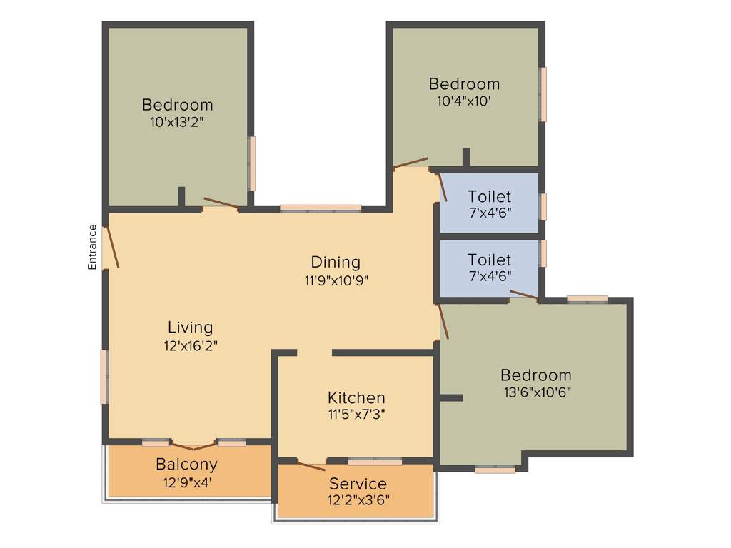 SBN Sree Bhoomi Neela Enclave (3BHK+2T (1,295 sq ft) 1295 sq ft)