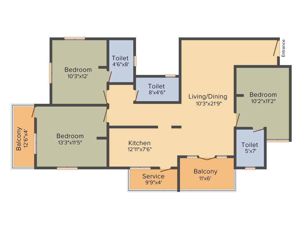 SBN Sree Bhoomi Neela Enclave (3BHK+3T (1,482 sq ft) 1482 sq ft)