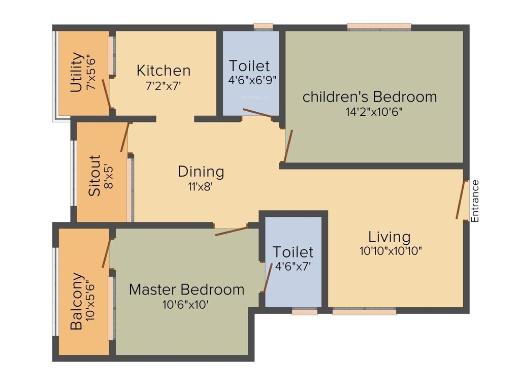 Splendid Lake Dews (2BHK+2T (966 sq ft) 966 sq ft)