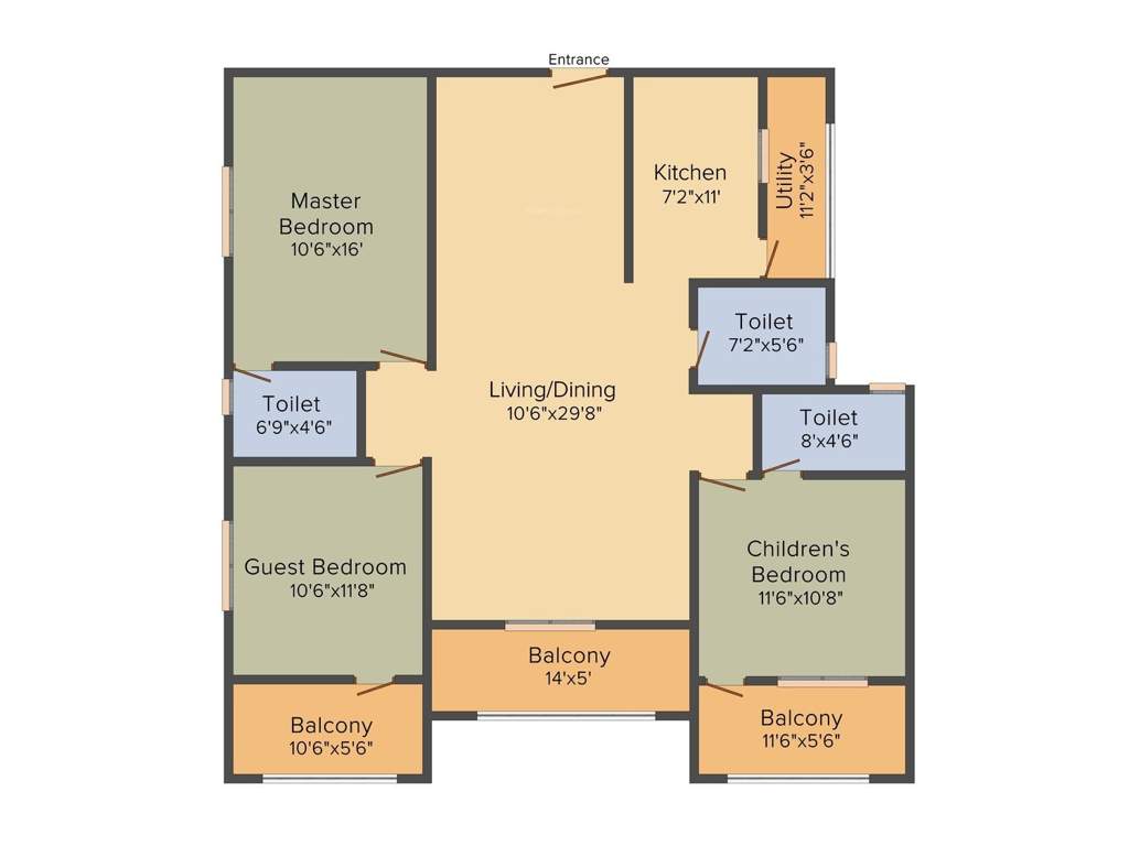 Splendid Lake Dews (3BHK+3T (1,631 sq ft) 1631 sq ft)