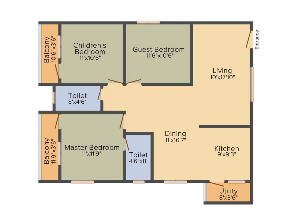 Splendid Elite (3BHK+2T (1,335 sq ft) 1335 sq ft)