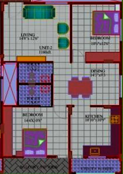 SDR Sri Gayatri Pride (2BHK+2T (1,160 sq ft) 1160 sq ft)