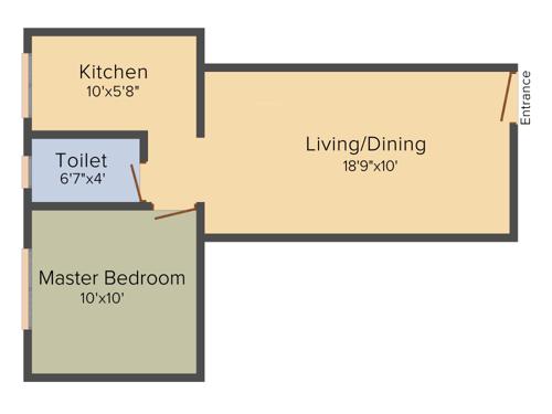 MSP Green Park (1BHK+1T (559 sq ft) 559 sq ft)