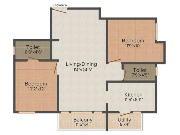 Gajanan Deep (2BHK+2T (1,010 sq ft) 1010 sq ft)