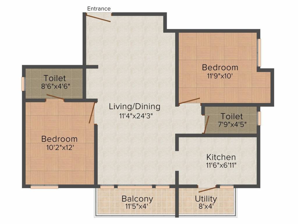 Gajanan Deep (2BHK+2T (1,010 sq ft) 1010 sq ft)
