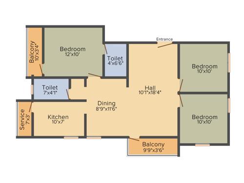 MSP Narayani Enclave (3BHK+2T (1,207 sq ft) 1207 sq ft)
