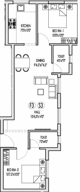 Greenwich Soodiamman Pet Street (2BHK+2T (830 sq ft) 830 sq ft)