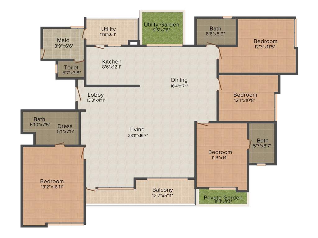 DivyaSree 77 Place (4BHK+4T (2,600 sq ft) 2600 sq ft)