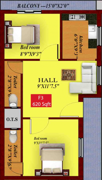 GAG Rama Enclave (2BHK+2T (620 sq ft) 620 sq ft)