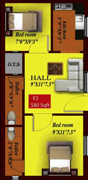 GAG Rama Enclave (2BHK+2T (580 sq ft) 580 sq ft)