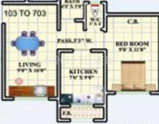 MS Vrindavan Garden (1BHK+1T (600 sq ft) 600 sq ft)