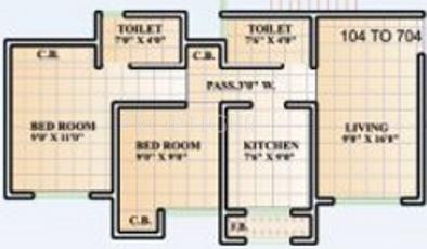 MS Vrindavan Garden (2BHK+2T (805 sq ft) 805 sq ft) MS Vrindavan Garden (2BHK+2T (805 sq ft) 805 sq ft)