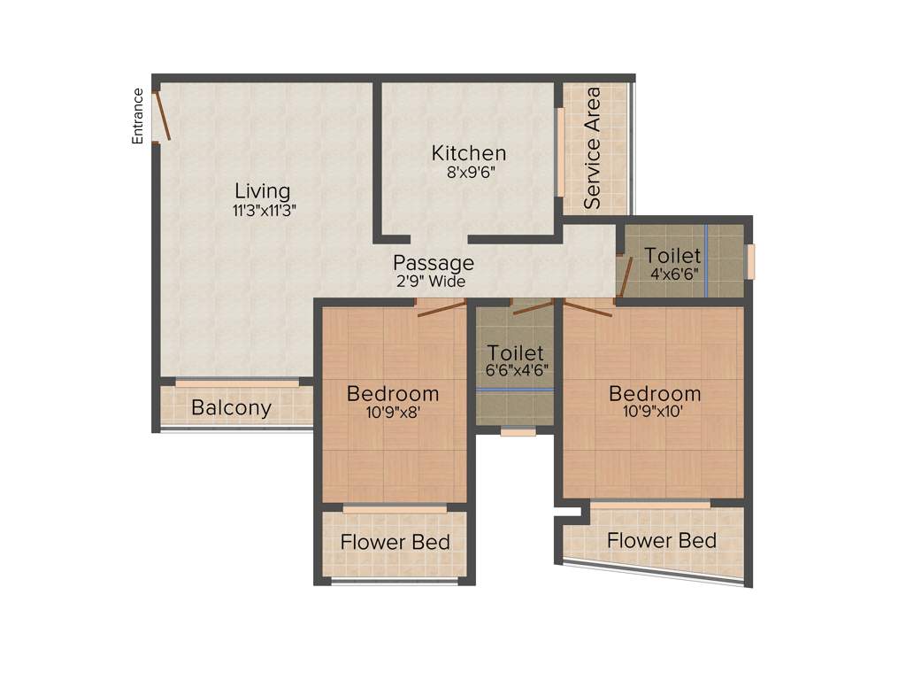 Pattathu Pearl Residency (2BHK+2T (1,070 sq ft) 1070 sq ft)