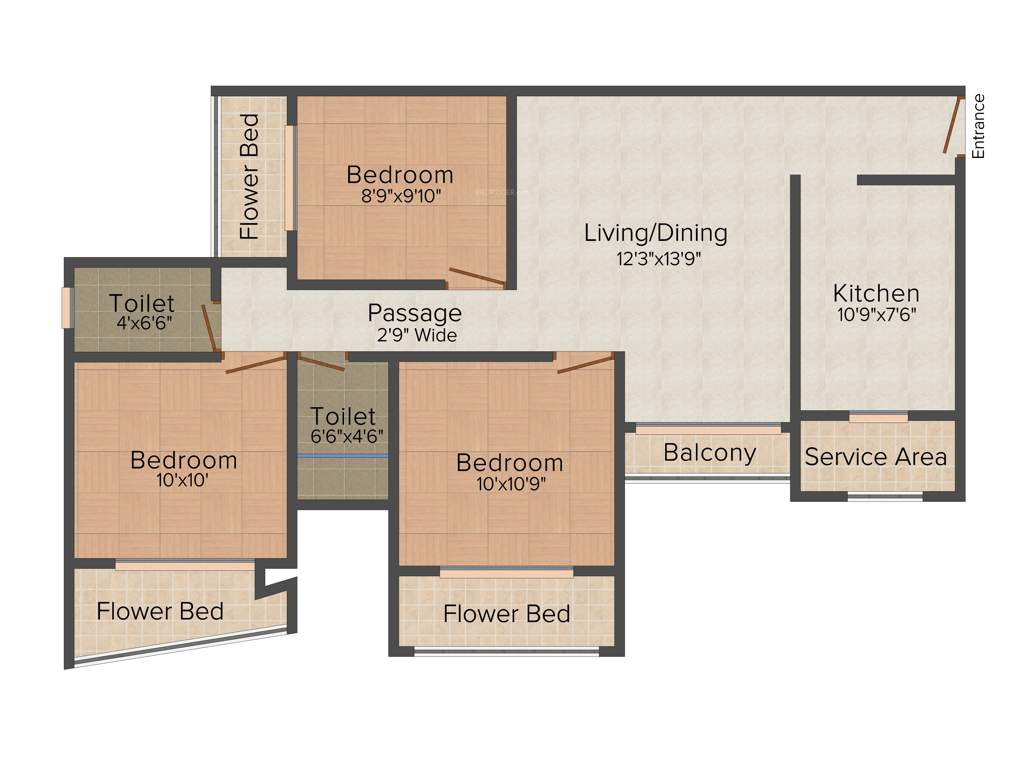 Pattathu Pearl Residency (3BHK+2T (1,455 sq ft) 1455 sq ft)