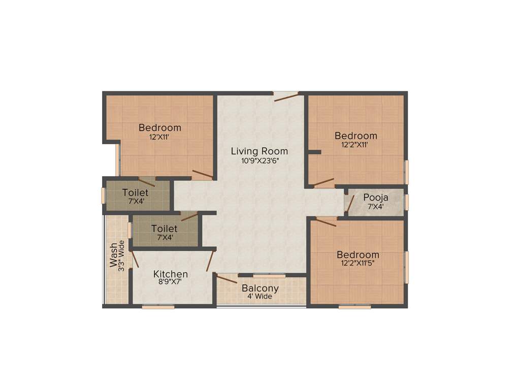 EAPL Sri Tirumala Flora (3BHK+2T (1,422 sq ft)   Pooja Room 1422 sq ft)