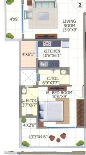 Royal Matru Darshan (1BHK+2T (690 sq ft) 690 sq ft)