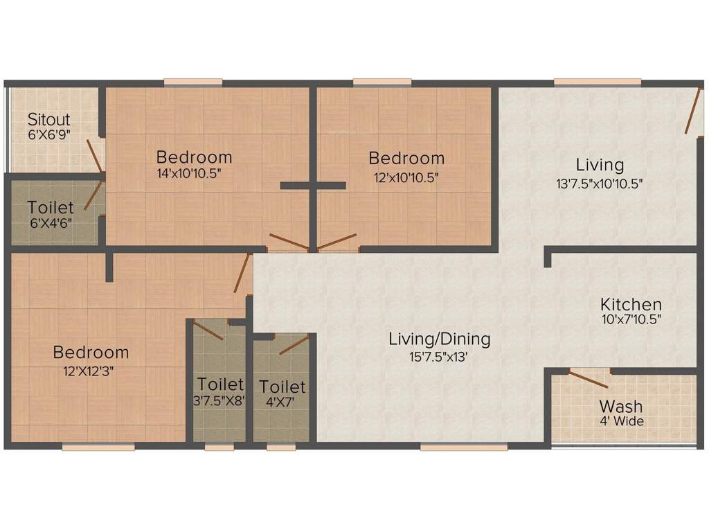 EAPL Sri Tirumala Harmony (3BHK+3T (1,539 sq ft) 1539 sq ft)