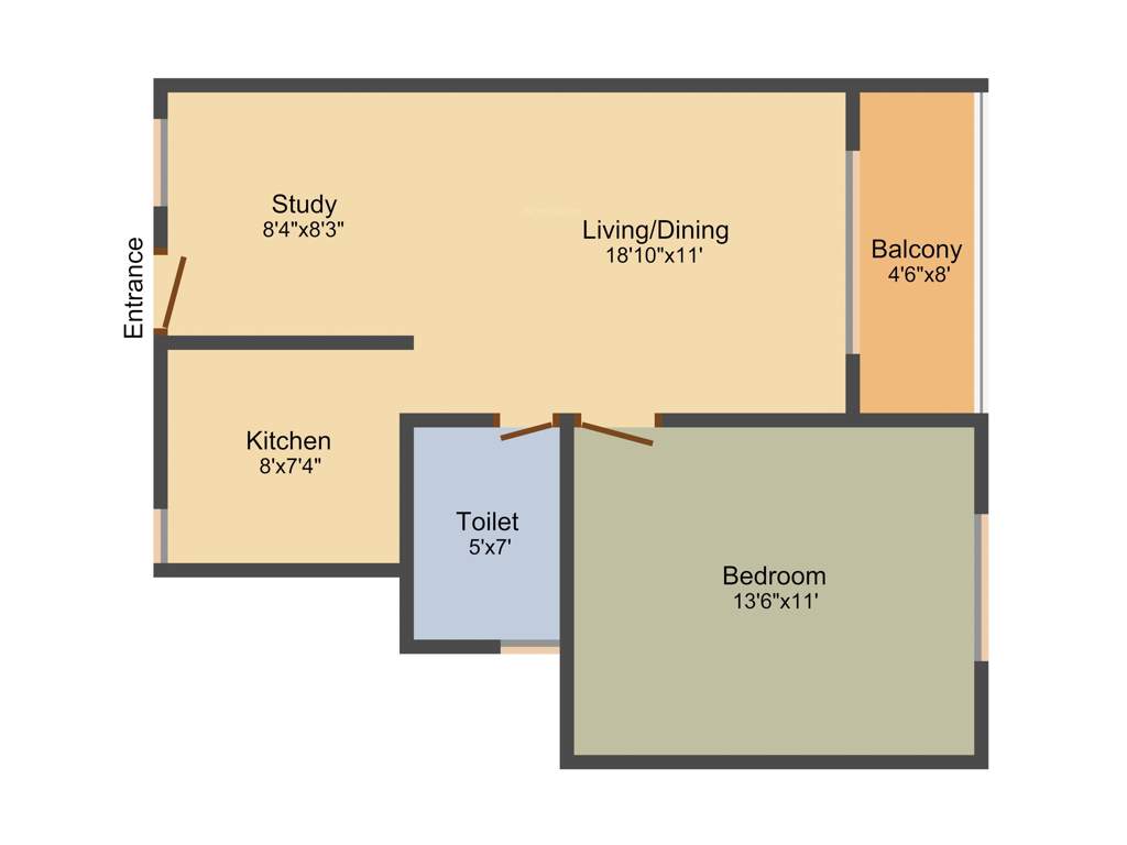 SBR Horizon (1BHK+1T (747 sq ft) + Study Room 747 sq ft)