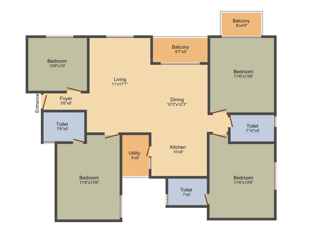 SBR Horizon (4BHK+3T (1,792 sq ft) 1792 sq ft)