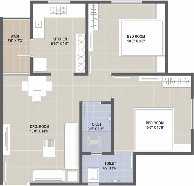 Galaxy Radhe Govind Galaxy (2BHK+2T (900 sq ft) 900 sq ft)