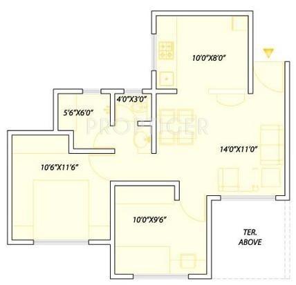 Pate Golden Petals (2BHK+2T (1,612 sq ft) 1612 sq ft)