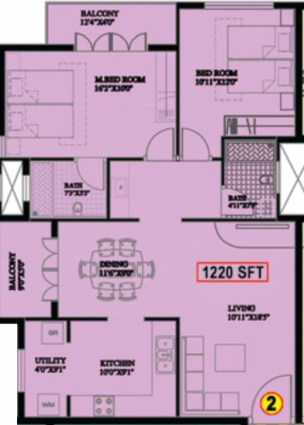 Majestic Elevation Kanchana and Rachana (2BHK+2T (1,220 sq ft) 1220 sq ft)
