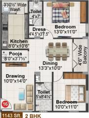 Gamut Ishta City (2BHK+2T (1,143 sq ft) + Pooja Room 1143 sq ft) Gamut Ishta City (2BHK+2T (1,143 sq ft) + Pooja Room 1143 sq ft)
