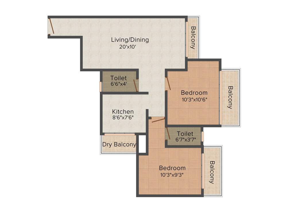 Madhu Platina (2BHK+2T (1,050 sq ft) 1050 sq ft)